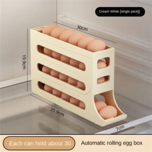 Refrigerator Egg Storage Box Rolling Kitchen Container Eggs